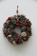 クリスマス　リース　Wreath-　Apple　with　White　Flowers　M